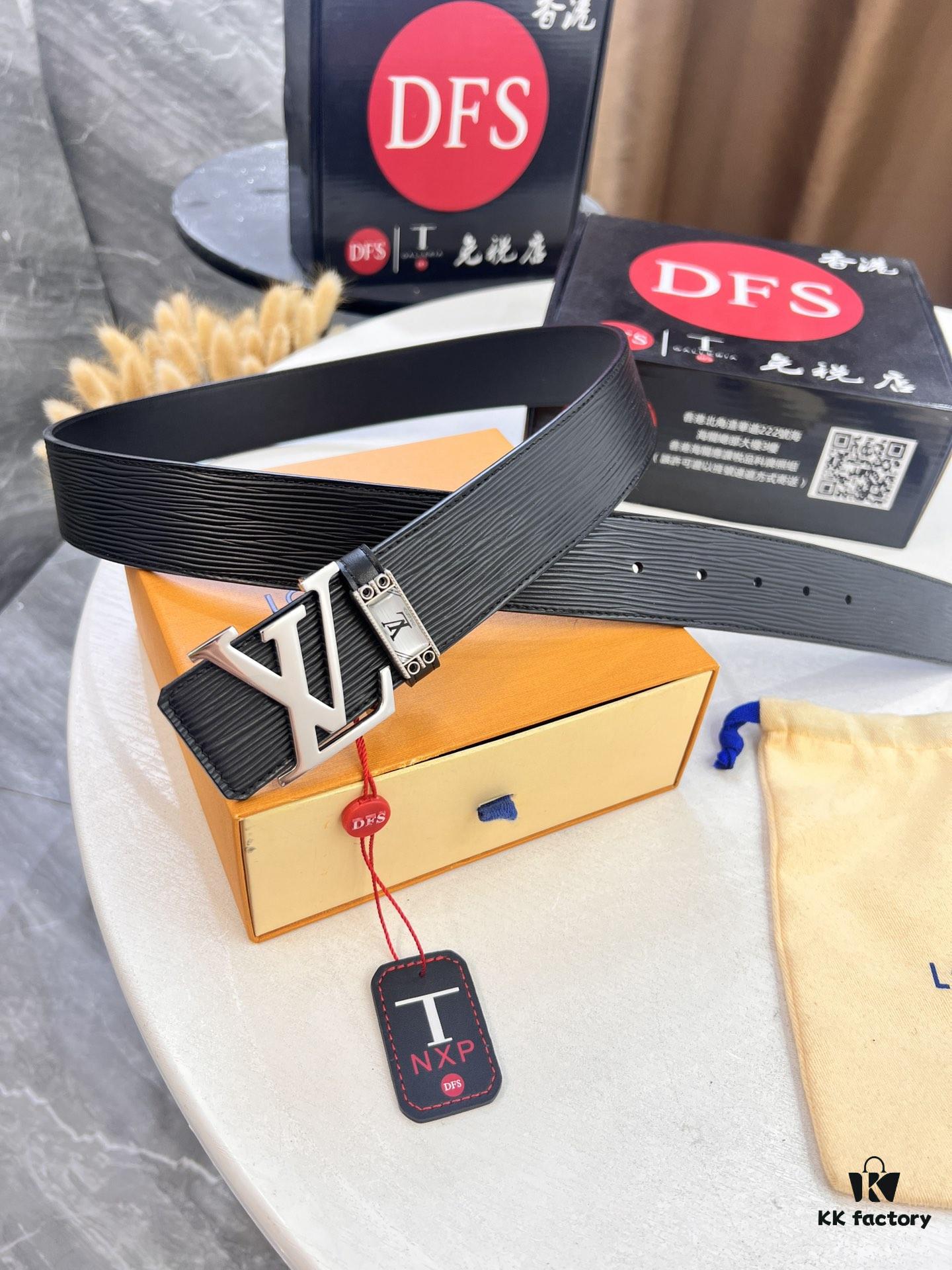 693202ea3a89a121ed550dc0 Top-Tier LV Louis Vuitton L-Logo Polished Stainless Steel Buckle Belt - Imported French Cross-Grain Top-Layer Calfskin, 3.8cm Width, Authentic NXP Chip & Official Anti-Counterfeit Verification
