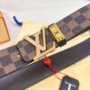 693202eb3a89a121ed550dcc LV Men's Belt Louis Vuitton Latest Style ZP Synchronized Monogram Fabric Top Quality Genuine Leather 4.0cm Steel Buckle