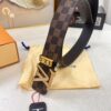693202eb3a89a121ed550dce LV Men's Belt Louis Vuitton Latest Style ZP Synchronized Monogram Fabric Top Quality Genuine Leather 4.0cm Steel Buckle