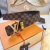 693202eb3a89a121ed550dd0 LV Men's Belt Louis Vuitton Latest Style ZP Synchronized Monogram Fabric Top Quality Genuine Leather 4.0cm Steel Buckle