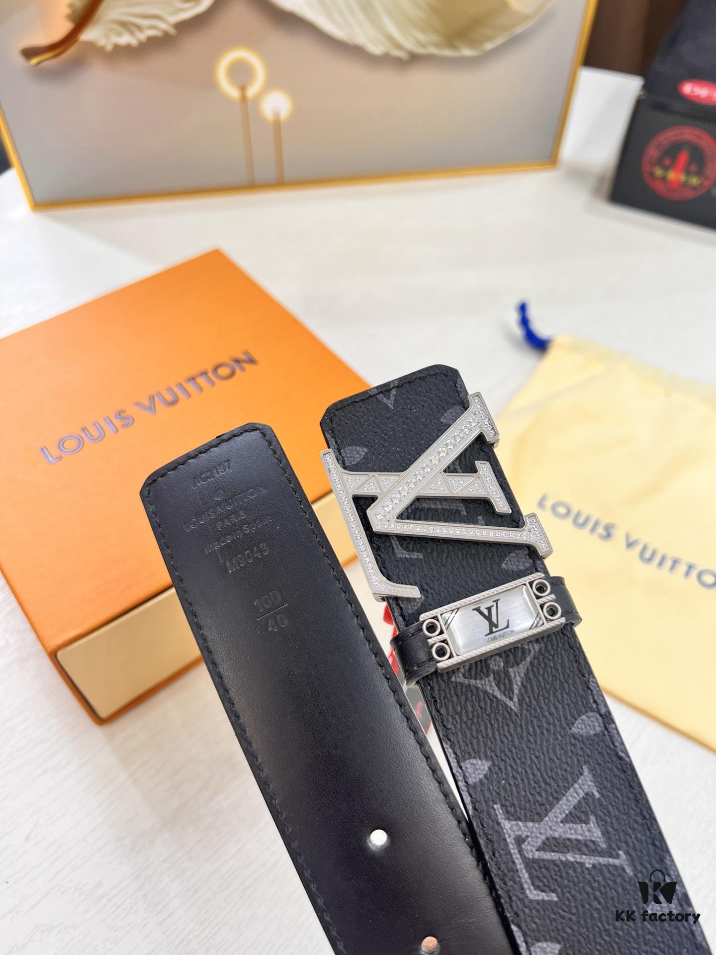 693202eb3a89a121ed550dd4 LV Men's Belt Louis Vuitton Latest Design ZP Synchronized Monogram Fabric Top-Quality Cowhide Steel Buckle 4.0cm