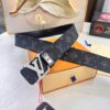693202ec3a89a121ed550dd7 LV Men's Belt Louis Vuitton Latest Design ZP Synchronized Monogram Fabric Top-Quality Cowhide Steel Buckle 4.0cm