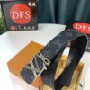 693202ec3a89a121ed550dde Shop Owner Recommended Trumpet Trumpet Louis Vuitton LV Belt ZP Synchronized New Men's Belt with Imported Monogram Fabric, Original Factory Head Cowhide Plain Low Texture, Reversible Use, Water Ripples Letter Hardware, 3.8cm Width
