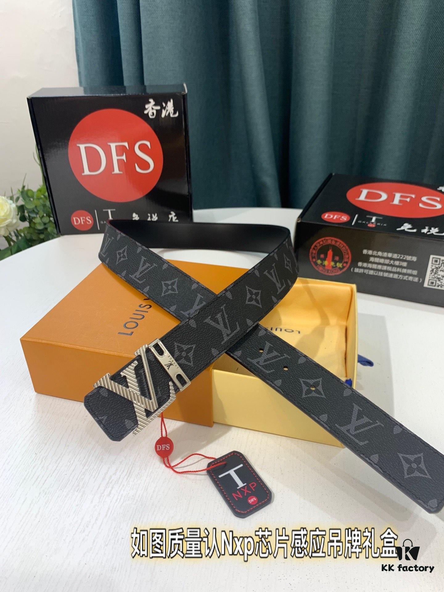 693202ec3a89a121ed550de0 Shop Owner Recommended Trumpet Trumpet Louis Vuitton LV Belt ZP Synchronized New Men's Belt with Imported Monogram Fabric, Original Factory Head Cowhide Plain Low Texture, Reversible Use, Water Ripples Letter Hardware, 3.8cm Width