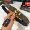 693202ec3a89a121ed550de2 Shop Owner Recommended Trumpet Trumpet Louis Vuitton LV Belt ZP Synchronized New Men's Belt with Imported Monogram Fabric, Original Factory Head Cowhide Plain Weave Low, Reversible Use, Water Ripples Letter Hardware, Width 3.8cm