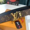 693202ec3a89a121ed550de3 Shop Owner Recommended Trumpet Trumpet Louis Vuitton LV Belt ZP Synchronized New Men's Belt with Imported Monogram Fabric, Original Factory Head Cowhide Plain Weave Low, Reversible Use, Water Ripples Letter Hardware, Width 3.8cm