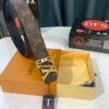 693202ed3a89a121ed550de7 Shop Owner Recommended Trumpet Trumpet Louis Vuitton LV Belt ZP Synchronized New Men's Belt with Imported Monogram Fabric, Original Factory Head Cowhide Plain Weave Low, Reversible Use, Water Ripples Letter Hardware, Width 3.8cm