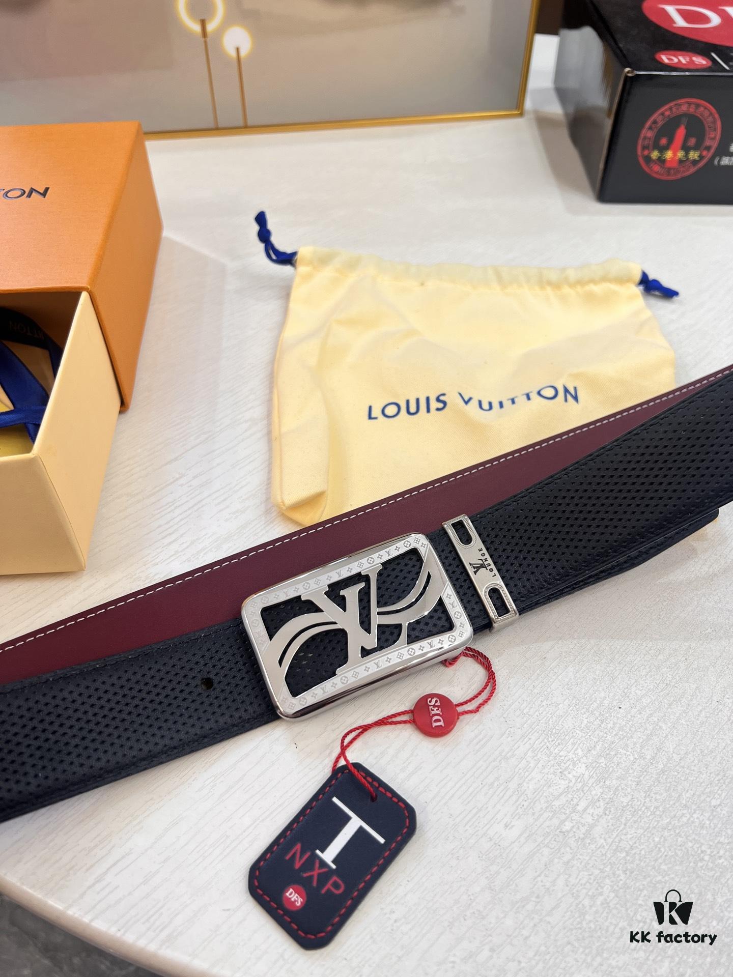 693202ed3a89a121ed550dec Luxury LV Belt - Top-tier Hong Kong Duty-Free Gift Box, Genuine First-Layer Embossed Calfskin, 3.8cm Width, Steel Hardware, NFC Chip (NXP Tag), Authenticity Guaranteed