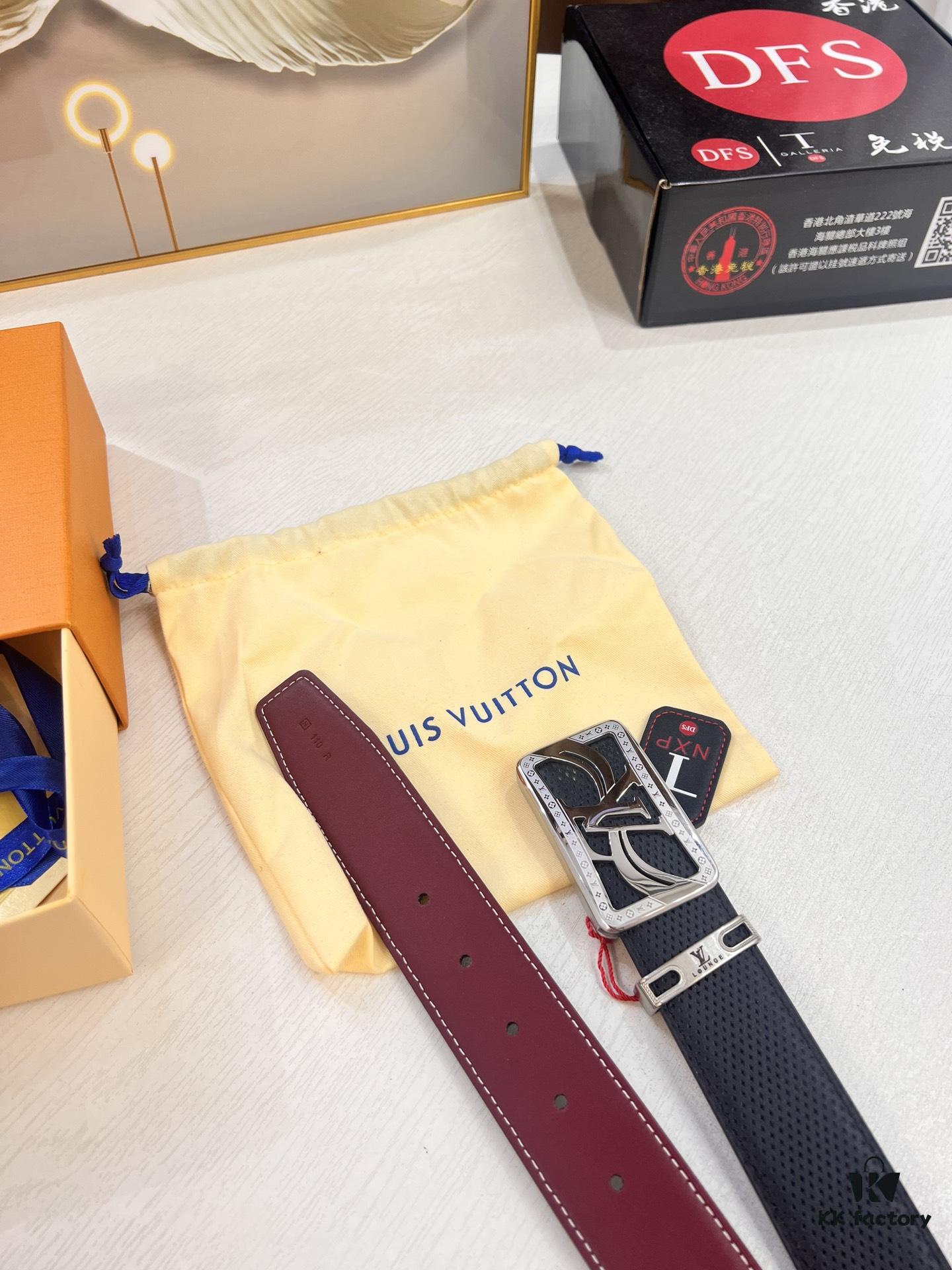 693202ed3a89a121ed550ded Luxury LV Belt - Top-tier Hong Kong Duty-Free Gift Box, Genuine First-Layer Embossed Calfskin, 3.8cm Width, Steel Hardware, NFC Chip (NXP Tag), Authenticity Guaranteed