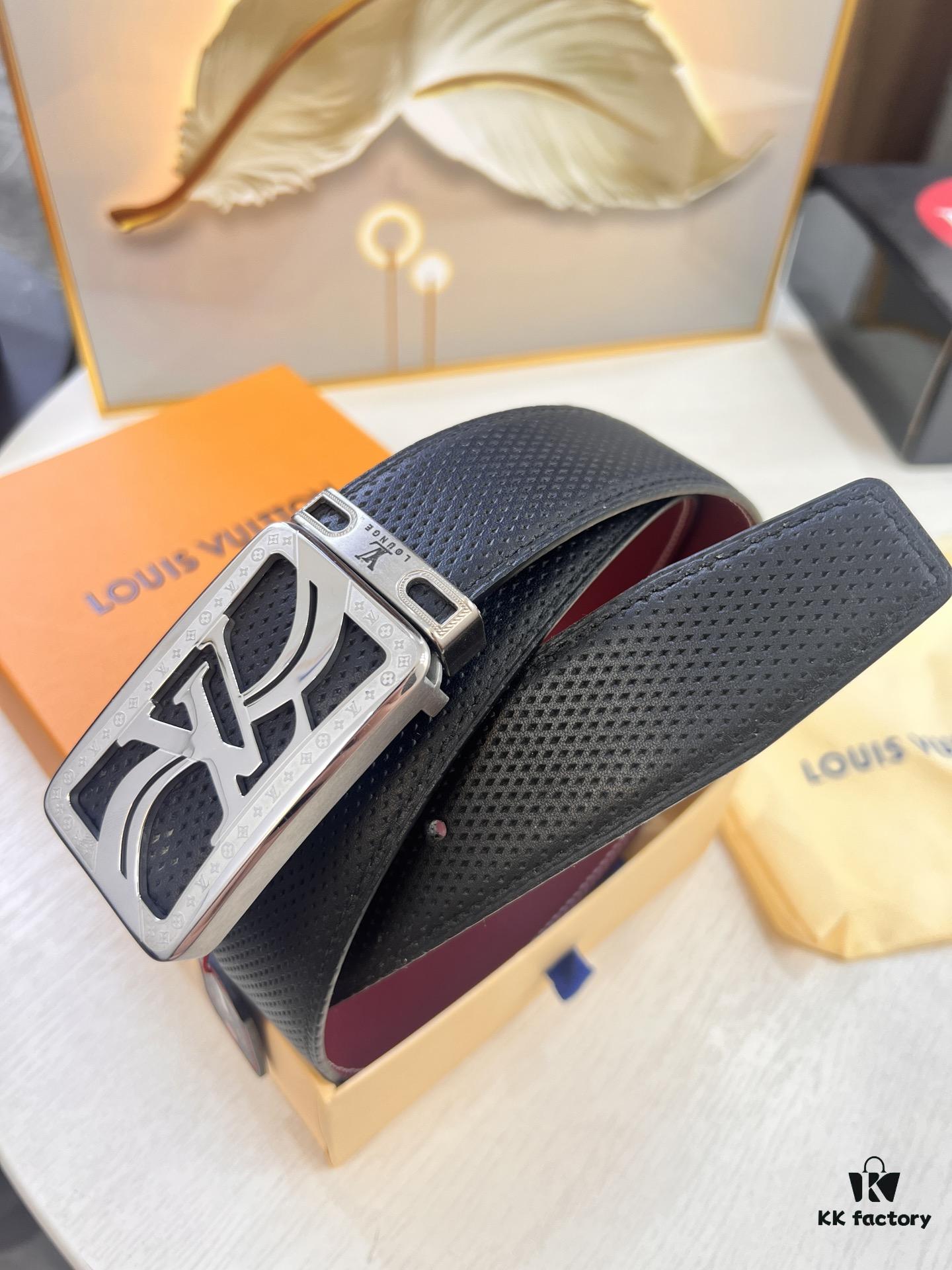 693202ed3a89a121ed550def Luxury LV Belt - Top-tier Hong Kong Duty-Free Gift Box, Genuine First-Layer Embossed Calfskin, 3.8cm Width, Steel Hardware, NFC Chip (NXP Tag), Authenticity Guaranteed