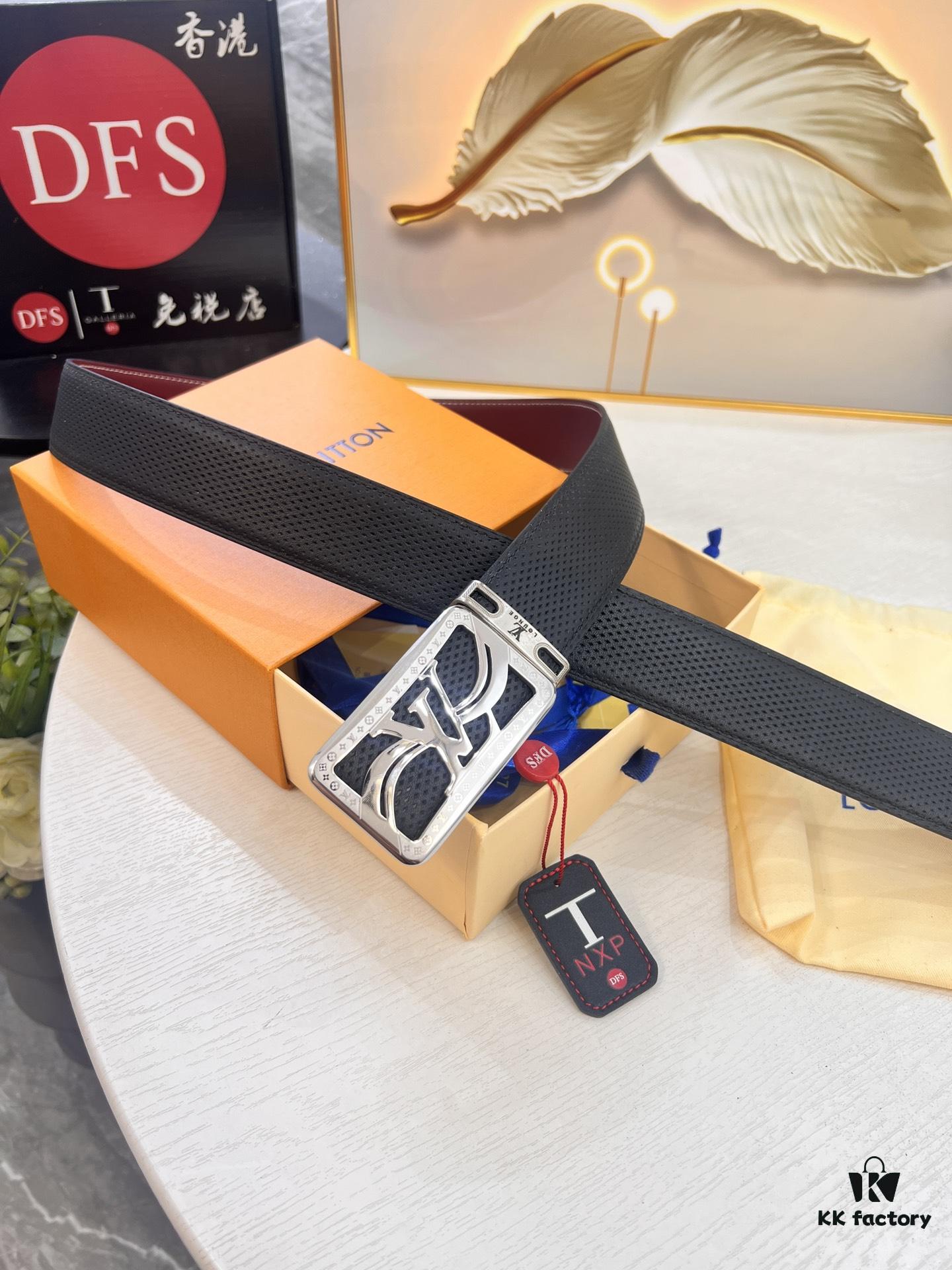 693202ed3a89a121ed550df0 Luxury LV Belt - Top-tier Hong Kong Duty-Free Gift Box, Genuine First-Layer Embossed Calfskin, 3.8cm Width, Steel Hardware, NFC Chip (NXP Tag), Authenticity Guaranteed
