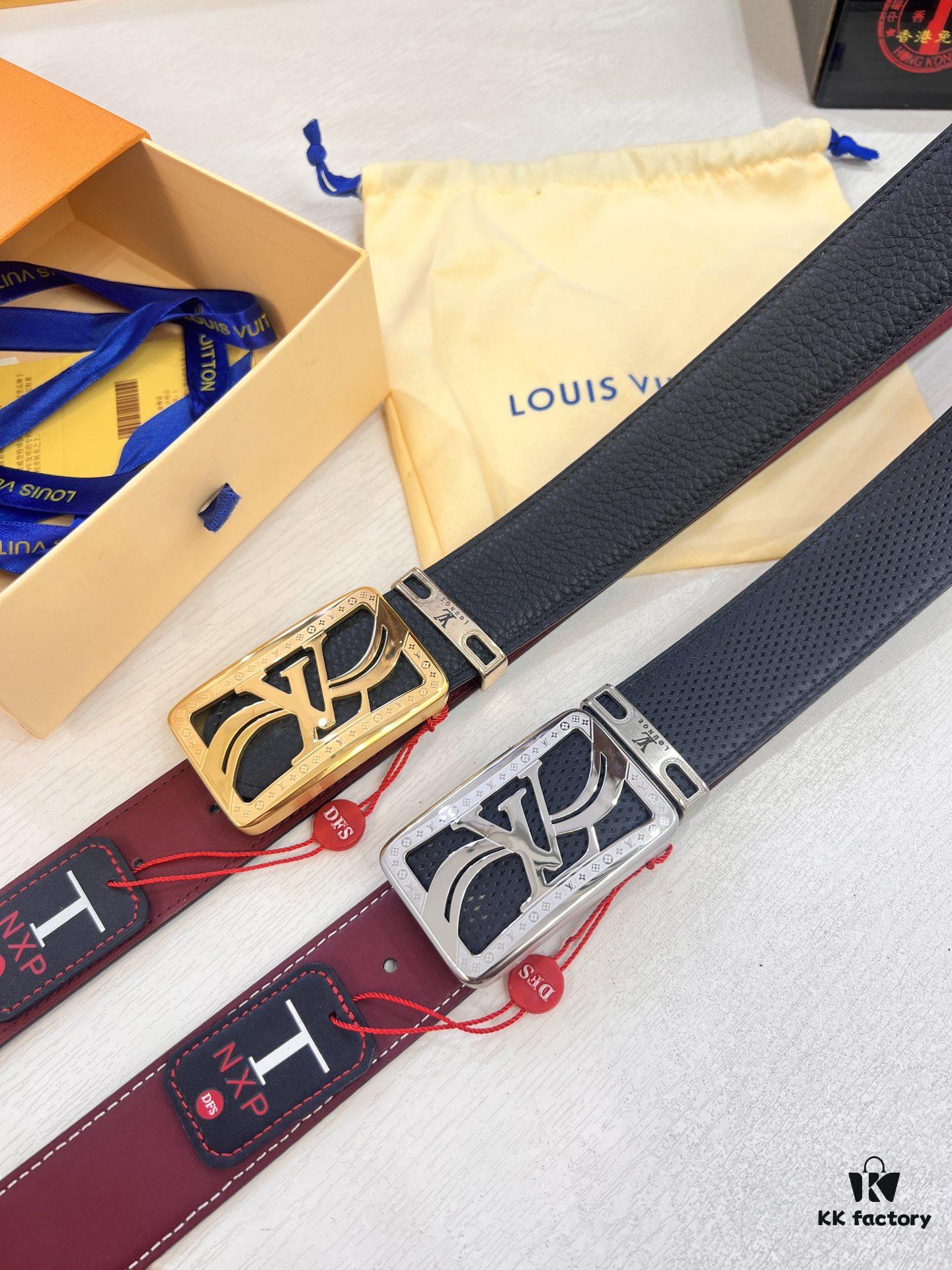 693202ee3a89a121ed550df1 Luxury LV Belt - Top-tier Hong Kong Duty-Free Gift Box, Genuine First-Layer Embossed Calfskin, 3.8cm Width, Steel Hardware, NFC Chip (NXP Tag), Authenticity Guaranteed