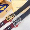 693202ee3a89a121ed550df8 Top-Tier Louis Vuitton LV Belt - Genuine First-Layer Embossed Cowhide, 3.8cm Width, Reddish Wine Color, Hong Kong Duty-Free Premium Gift Box