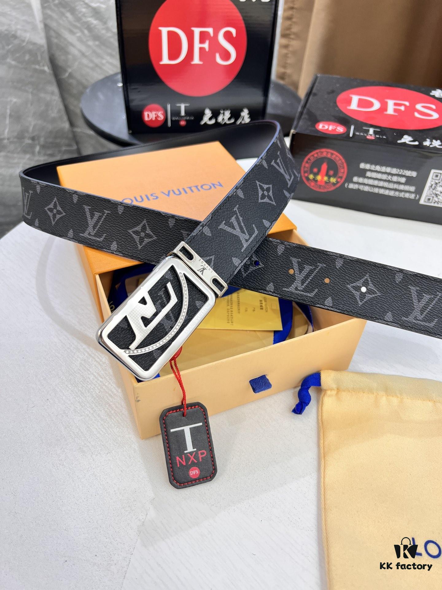 693202ef3a89a121ed550e00 LV Men's Belt Louis Vuitton Latest Style ZP Synchronized Monogram Fabric Top Quality