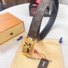 693202f03a89a121ed550e0c LV Men's Belt, New Style, Checkered Imported Fabric, Genuine Cowhide, Official Website Version, Luxury Custom Leather, 3.8cm Width