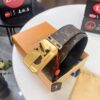 693202f03a89a121ed550e0e LV Men's Belt, New Style, Checkered Imported Fabric, Genuine Cowhide, Official Website Version, Luxury Custom Leather, 3.8cm Width