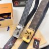 693202f03a89a121ed550e0f LV Men's Belt, New Style, Checkered Imported Fabric, Genuine Cowhide, Official Website Version, Luxury Custom Leather, 3.8cm Width