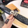 693202f03a89a121ed550e10 Shop Owner Recommended Louis Vuitton LV Belt, ZP Synchronized New Men's Belt, Checkered Imported Fabric, Full-Grain Cowhide Plain Leather, 3.8cm Width, Official Website Style with Letter Hardware, High-End Custom Leather, Supports Authentication