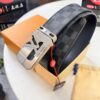 693202f03a89a121ed550e13 Shop Owner Recommended Louis Vuitton LV Belt, ZP Synchronized New Men's Belt, Checkered Imported Fabric, Full-Grain Cowhide Plain Leather, 3.8cm Width, Official Website Style with Letter Hardware, High-End Custom Leather, Supports Authentication