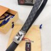 693202f03a89a121ed550e14 Shop Owner Recommended Louis Vuitton LV Belt, ZP Synchronized New Men's Belt, Checkered Imported Fabric, Full-Grain Cowhide Plain Leather, 3.8cm Width, Official Website Style with Letter Hardware, High-End Custom Leather, Supports Authentication