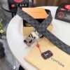 693202f03a89a121ed550e15 Shop Owner Recommended Louis Vuitton LV Belt, ZP Synchronized New Men's Belt, Checkered Imported Fabric, Full-Grain Cowhide Plain Leather, 3.8cm Width, Official Website Style with Letter Hardware, High-End Custom Leather, Supports Authentication