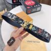 693202f53a89a121ed550e40 Louis Vuitton LV Men's Belt, 3.8cm Width, Reversible Design, Genuine Top-Layer Cowhide Leather, Original Factory Print, High-Quality Hardware