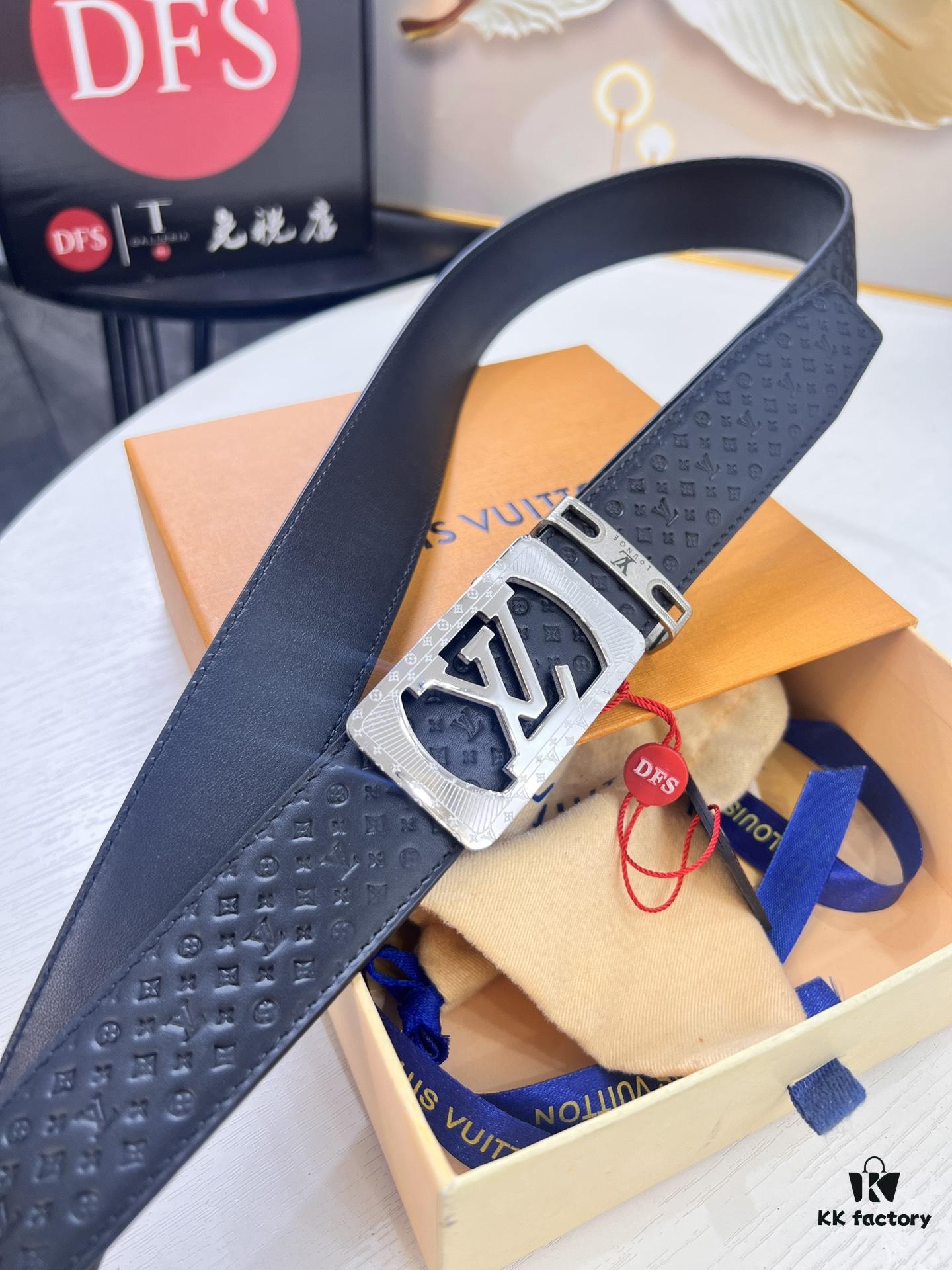 693202f73a89a121ed550e5b Louis Vuitton Automatic Buckle Belt, Full-Grain Imported Calfskin with Small Grain Cowhide, 3.5cm Width, Top-Quality Business Formal Belt