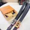693202f83a89a121ed550e66 Louis Vuitton Automatic Buckle Belt, Premium Cowhide with Embossed Logo, 3.5cm Width, Top Quality