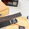 693202f83a89a121ed550e6b LV Men's Belt - Original Imported Woven Top-Layer Leather, Slim Design with Steel Hardware, Reversible Style, 3.8cm Width