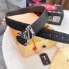 693202f83a89a121ed550e6f LV Men's Belt - Original Imported Woven Top-Layer Leather, Slim Design with Steel Hardware, Reversible Style, 3.8cm Width