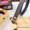 693202f93a89a121ed550e75 LV Men's Belt - Original Imported Woven Top-Layer Leather, New Style with Steel Hardware, Reversible Design