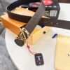 693202f93a89a121ed550e76 LV Men's Belt - Original Imported Woven Top-Layer Leather, New Style with Steel Hardware, Reversible Design