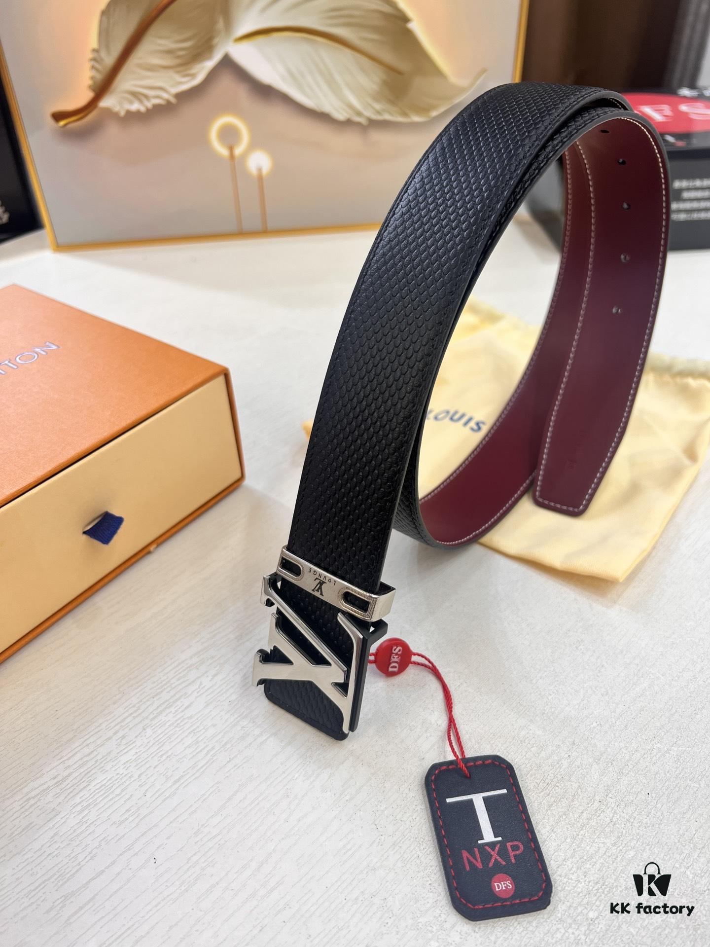 693202f93a89a121ed550e7d Top-Tier Louis Vuitton LV Belt, Genuine First-Layer French Calfskin, 3.8cm Width, Premium Hong Kong Duty-Free T Gift Box, Original NXP RFID Tag (Verifiable on Official Website), Stainless Steel Hardware, Hidden Buckle Design