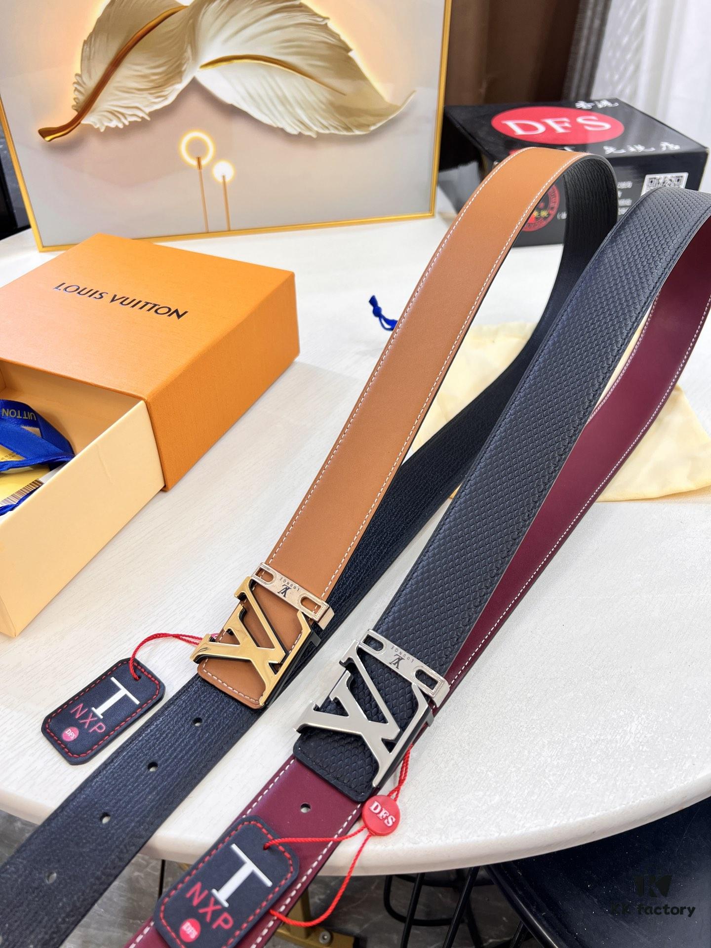 693202fa3a89a121ed550e7f Top-Tier Louis Vuitton LV Belt, Genuine First-Layer French Calfskin, 3.8cm Width, Premium Hong Kong Duty-Free T Gift Box, Original NXP RFID Tag (Verifiable on Official Website), Stainless Steel Hardware, Hidden Buckle Design