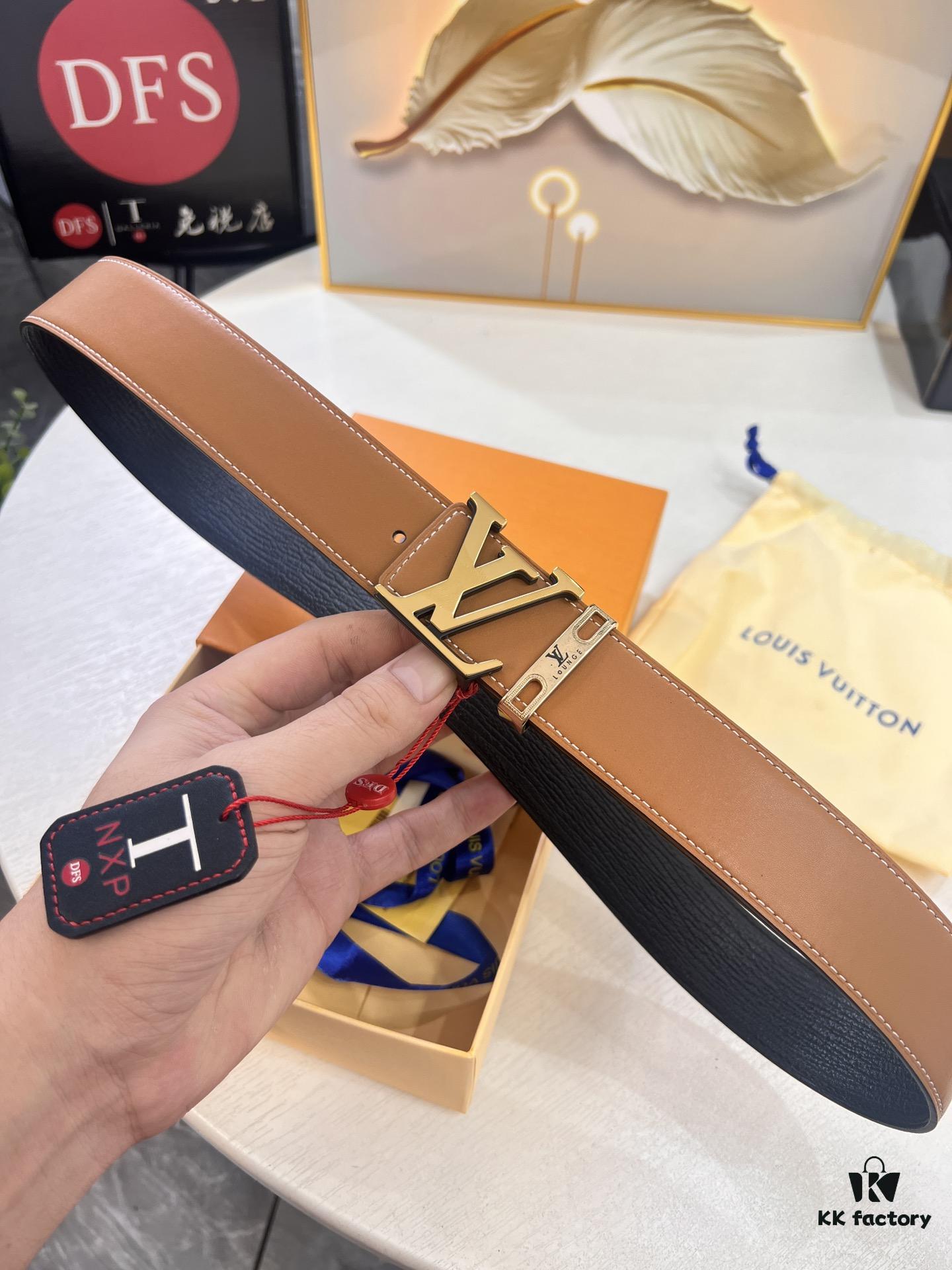 693202fa3a89a121ed550e80 Top-Tier Louis Vuitton LV Belt – Genuine Full-Grain French Calfskin, 3.8cm Width, Premium Hong Kong Duty-Free T Gift Box, Original NXP RFID Tag (Verifiable on Official Website), Solid Stainless Steel Hardware