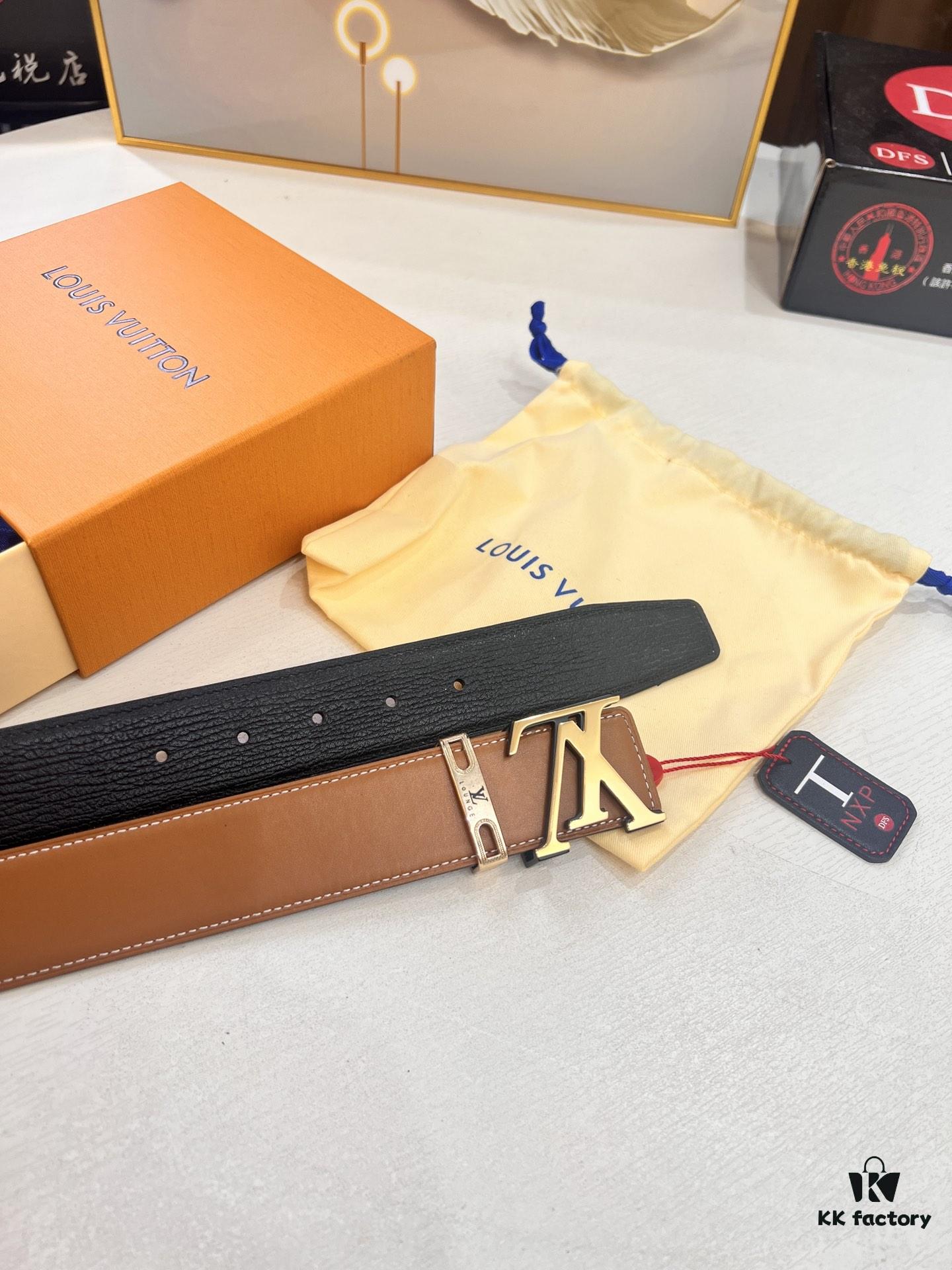 693202fa3a89a121ed550e82 Top-Tier Louis Vuitton LV Belt – Genuine Full-Grain French Calfskin, 3.8cm Width, Premium Hong Kong Duty-Free T Gift Box, Original NXP RFID Tag (Verifiable on Official Website), Solid Stainless Steel Hardware