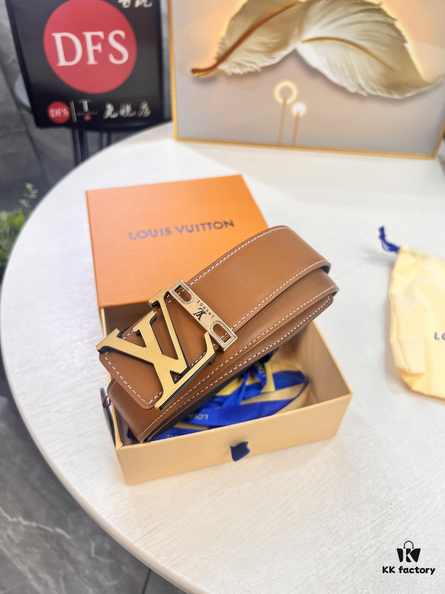 693202fa3a89a121ed550e83 Top-Tier Louis Vuitton LV Belt – Genuine Full-Grain French Calfskin, 3.8cm Width, Premium Hong Kong Duty-Free T Gift Box, Original NXP RFID Tag (Verifiable on Official Website), Solid Stainless Steel Hardware