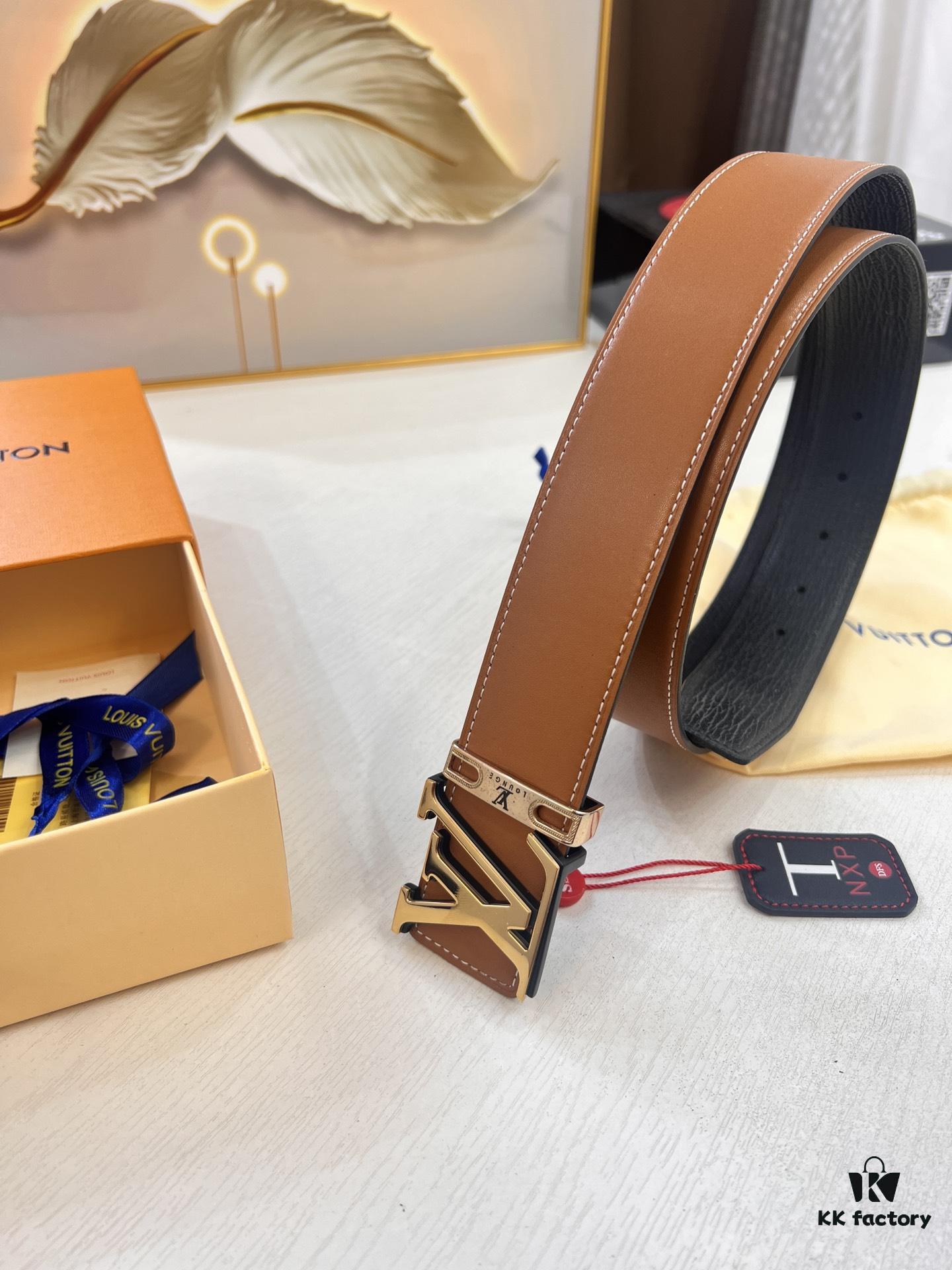 693202fa3a89a121ed550e84 Top-Tier Louis Vuitton LV Belt – Genuine Full-Grain French Calfskin, 3.8cm Width, Premium Hong Kong Duty-Free T Gift Box, Original NXP RFID Tag (Verifiable on Official Website), Solid Stainless Steel Hardware
