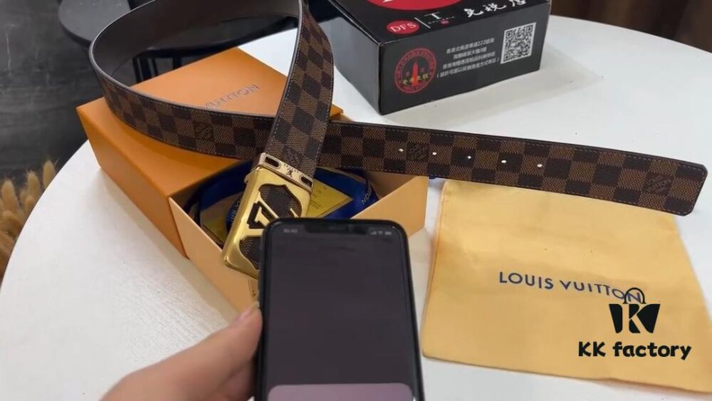 693202fc3a89a121ed550e97 LV New Checkered Leather Belt, Fashion Casual Style with Video Anti-Counterfeiting Sensing Online