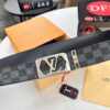 693202fc3a89a121ed550e9a LV Men's Belt, New Style, Checkered Imported Fabric, Genuine Cowhide, Brass Hardware, 3.8cm Width
