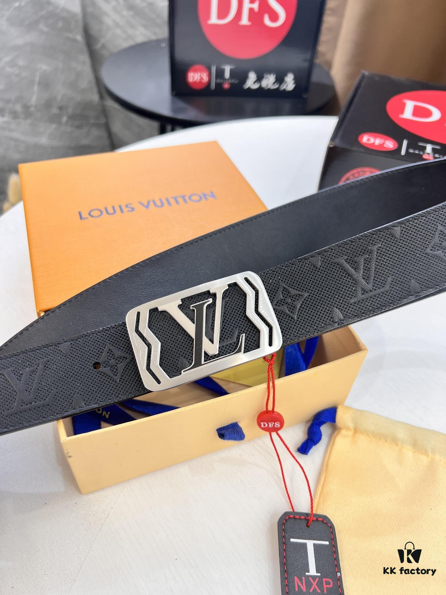 693202fd3a89a121ed550eaa LV Men's Belt, Imported Genuine First-Layer Cowhide, Reversible Design, 3.8cm Width, High-Quality with NXP Anti-Counterfeit Chip