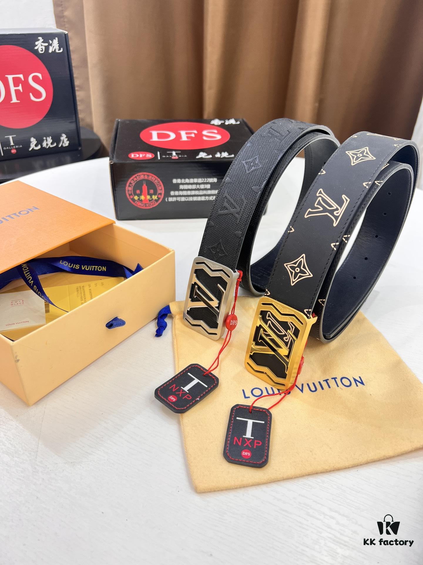 693202fe3a89a121ed550eaf LV Men's Belt, Imported Genuine First-Layer Cowhide, Reversible Design, 3.8cm Width, High-Quality with NXP Anti-Counterfeit Chip