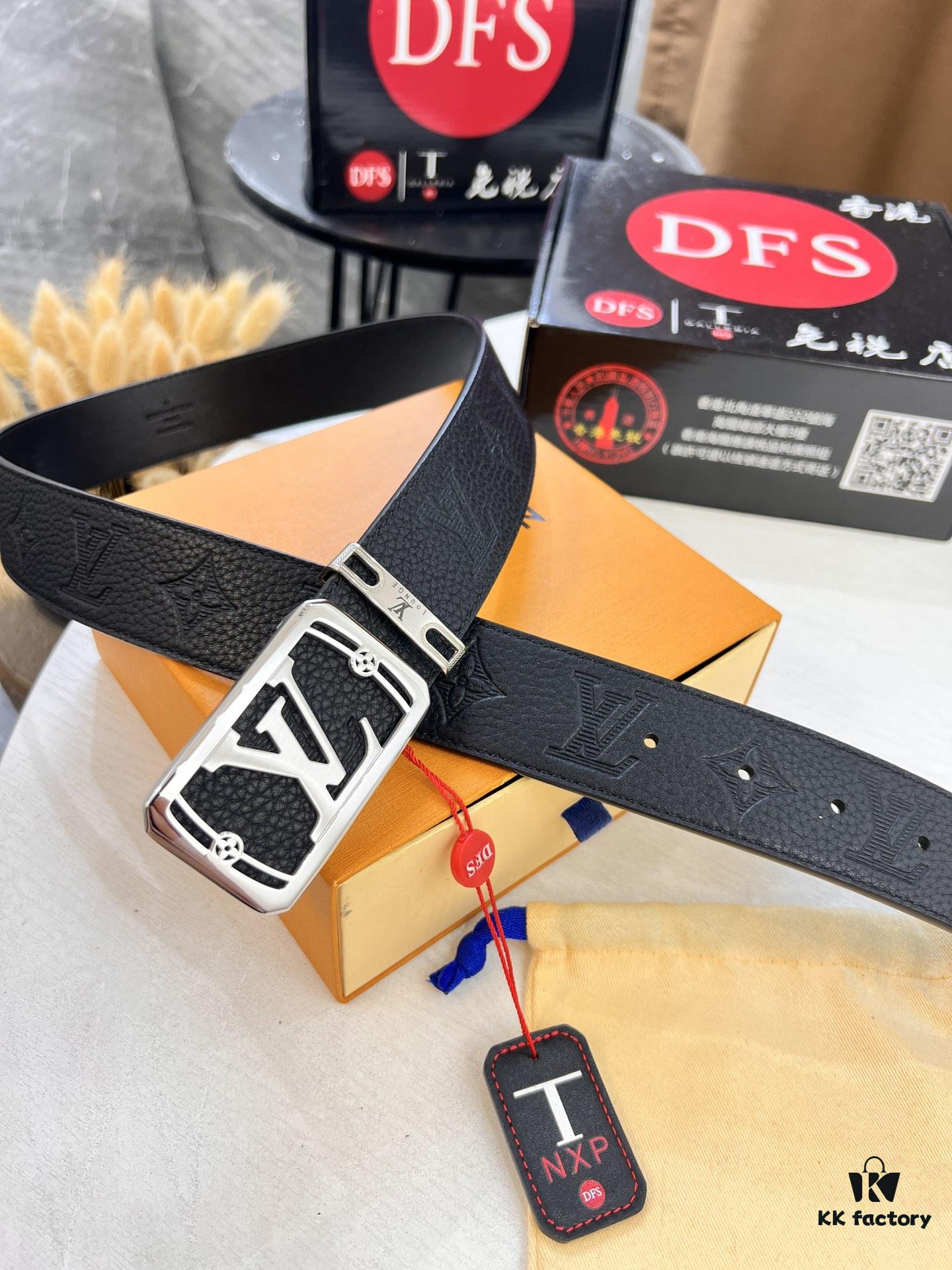 693202ff3a89a121ed550ebe Top-Tier Leather Belt, Hong Kong Tax-Free T Gift Box 🎁 (NXP RFID Tag with Official Website Verification, Authentic Anti-Counterfeit Chip) – LV Corrosion-Patterned Stainless Steel Hardware, Italian Imported Crust Calfskin with Lychee Texture, 3.8cm Width, Men's Formal Premium Belt, Authorized Custom Edition, Quality Guaranteed for Counter Authentication