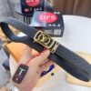 Louis Vuitton Automatic Buckle Belt, Top-Quality Genuine Cowhide with Grid Embossing, 3.5cm Width, Luxury Craftsmanship for Formal Business Wear