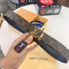 693203013a89a121ed550ee0 LV Men's Belt, New Arrival, ZP Molded, Matching Classic Check Fabric, Genuine Cowhide Leather, Heavy-Duty Stainless Steel Buckle, 4.0cm Width