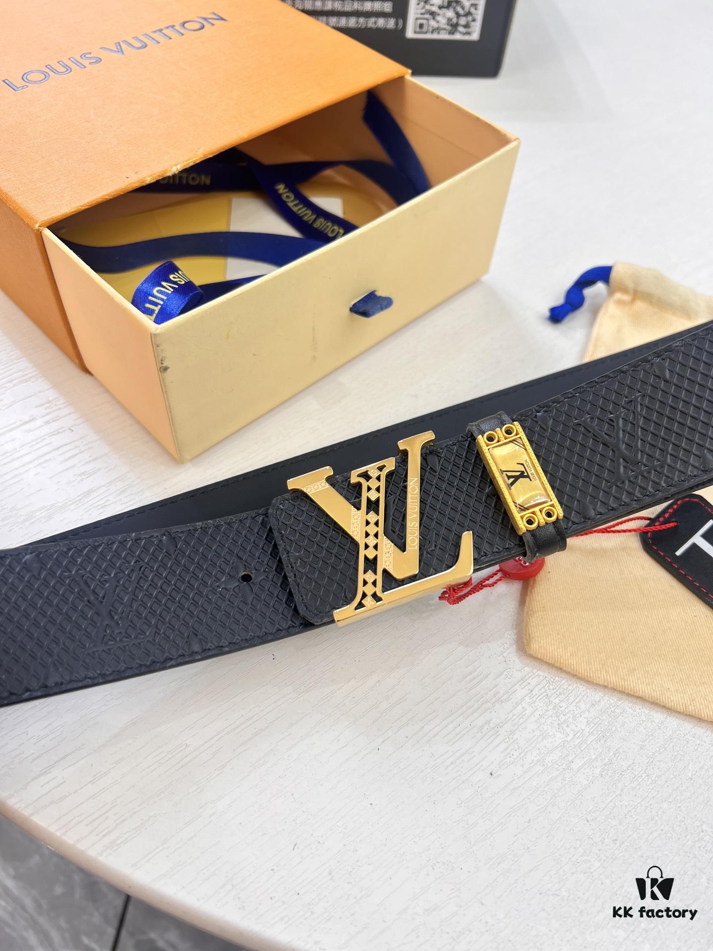693203023a89a121ed550eea LV Men's Belt, Imported Genuine First-Layer Cowhide, Reversible Design, 3.8cm Width, Premium Quality with NXP Anti-Counterfeit Chip