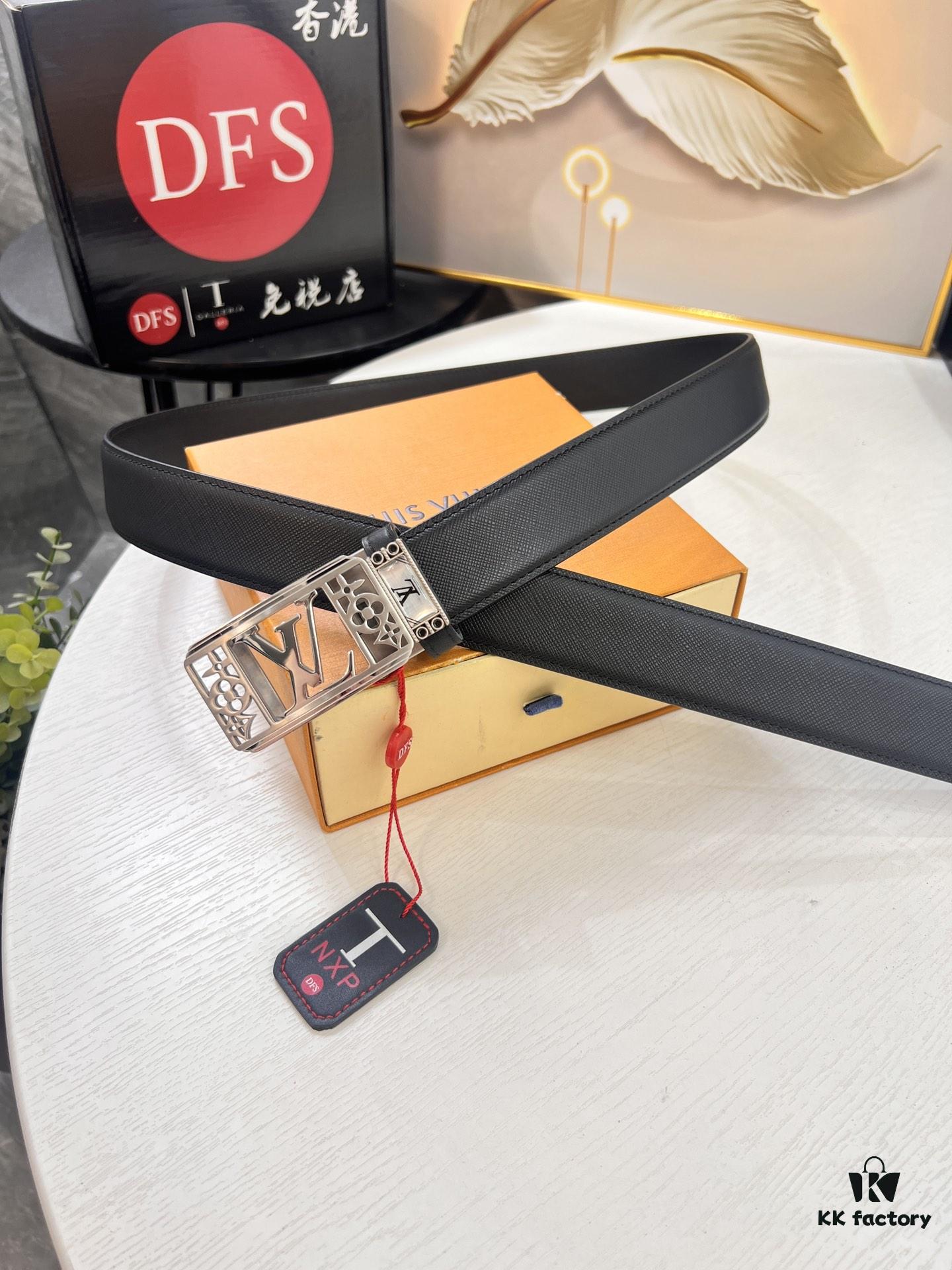 693203043a89a121ed550efd Louis Vuitton Automatic Buckle Belt, Full-Grain Imported Calfskin with Fine Grain Calf Leather, 3.5cm Width, Top-Quality Business Formal Belt