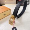 693203043a89a121ed550f03 Louis Vuitton Automatic Buckle Belt, Premium Cowhide with Embossed Logo, 3.5cm Width, Top Quality Genuine Leather for Business Formal Wear