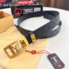 693203053a89a121ed550f0c Louis Vuitton Automatic Buckle Belt, Top-Quality Genuine Leather, Imported Grain Leather with Fine-Grain Calfskin, 3.5cm Width, LV Stainless Steel Hardware