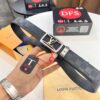 693203053a89a121ed550f10 Louis Vuitton Automatic Buckle Belt, Top-Quality Genuine Leather, 3.5cm Width, Imported Grain Leather with Fine-Grained Calfskin, Smooth Slide Mechanism